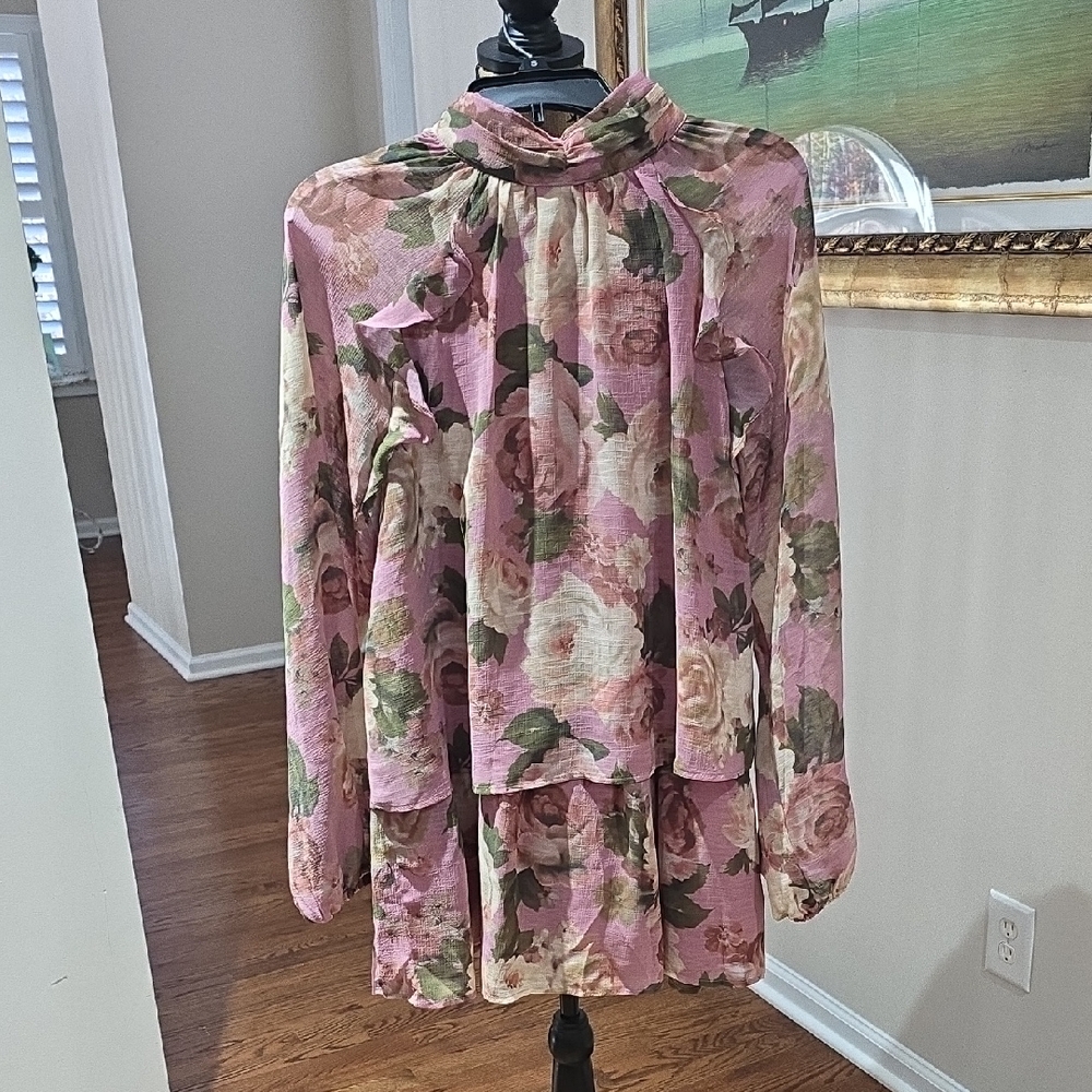 BeBop Pink and Cream Floral Dress